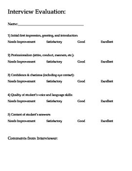 Planning mock interviews? This PDF includes a rubric and questions that
